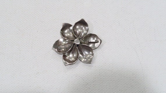 Vintage K&B sterling amethyst flower pendant very… - image 6