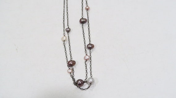 Beautiful double stranded multi-colored sterling … - image 5