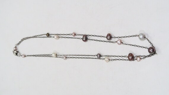 Beautiful double stranded multi-colored sterling … - image 3