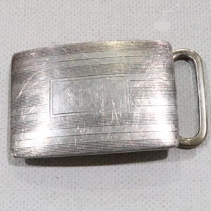 Vintage Brooks Brothers sterling engraved belt buckle engraved MJL