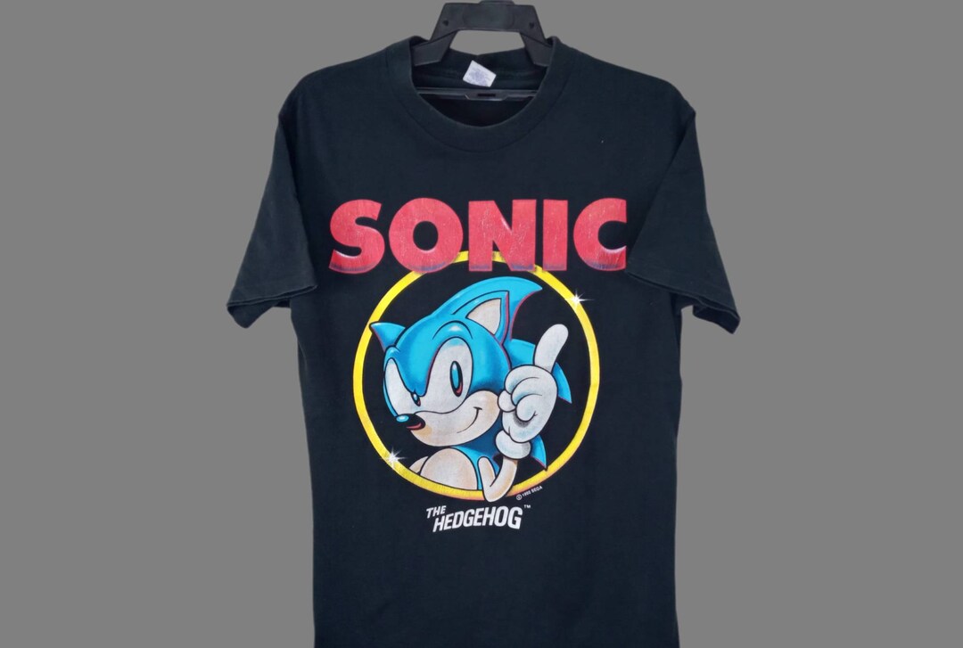Vintage 90s Sonic the Hedgehog Black Medium Shirts Movie Vintage 90s Sonic the Hedgehog Black Medium Shirts Movie