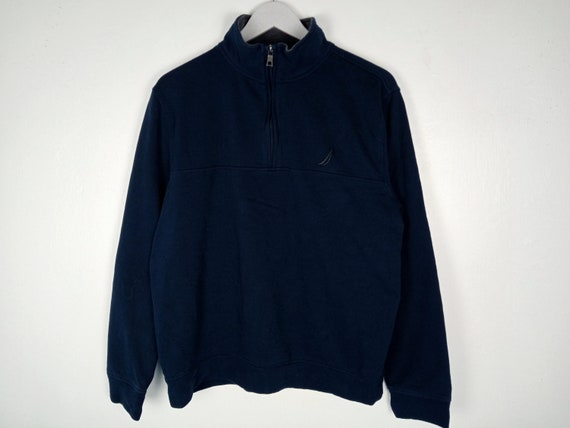 Vintage Nautica Sweatshirt Half Zipper Medium Jumper Crewneck Dark 