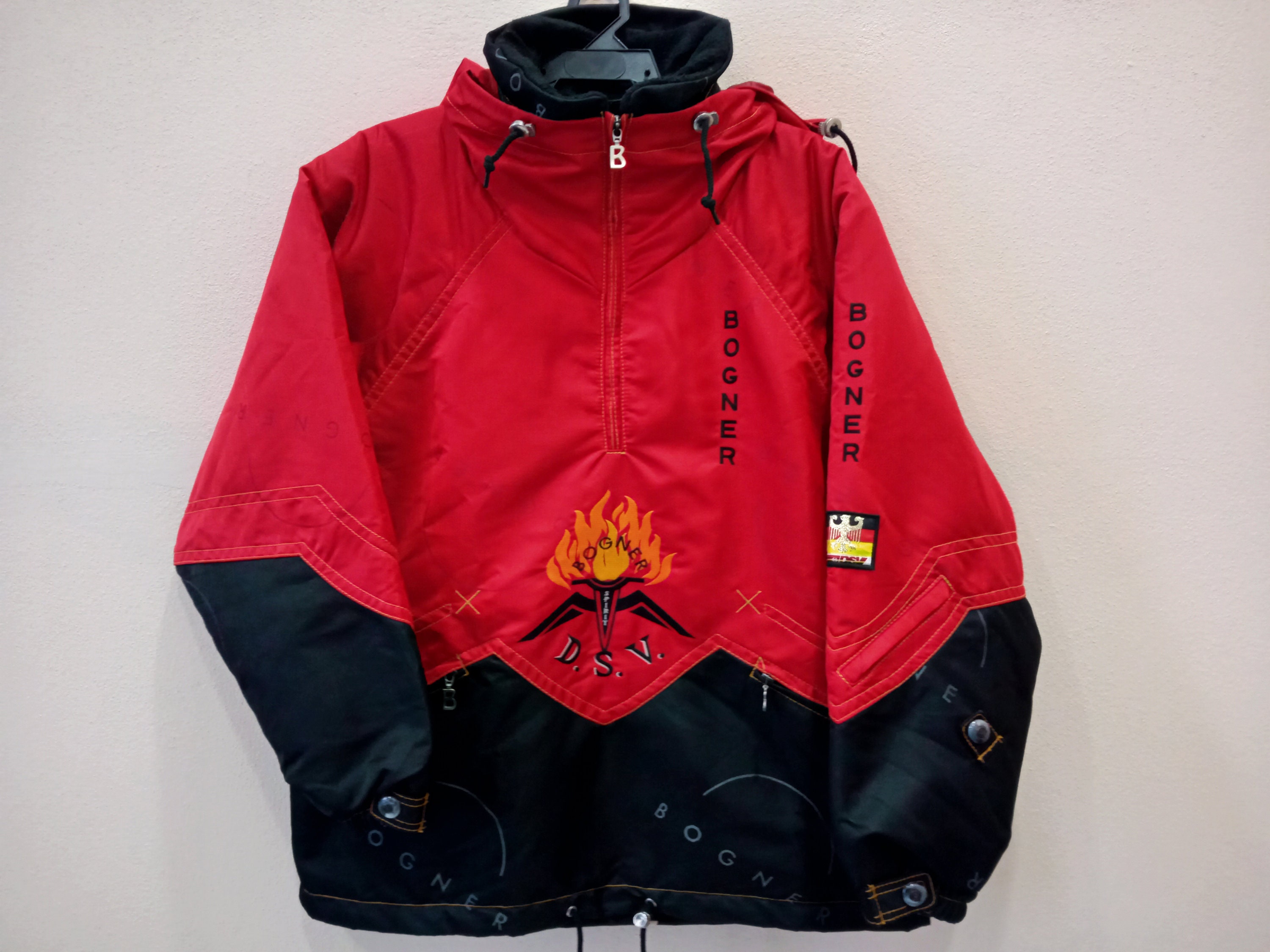 Vintage Bogner Ski Jacket Black Red Large Jacket Zipper Vintage Bogner Ski Jacket Black Red Large Jacket Zipper