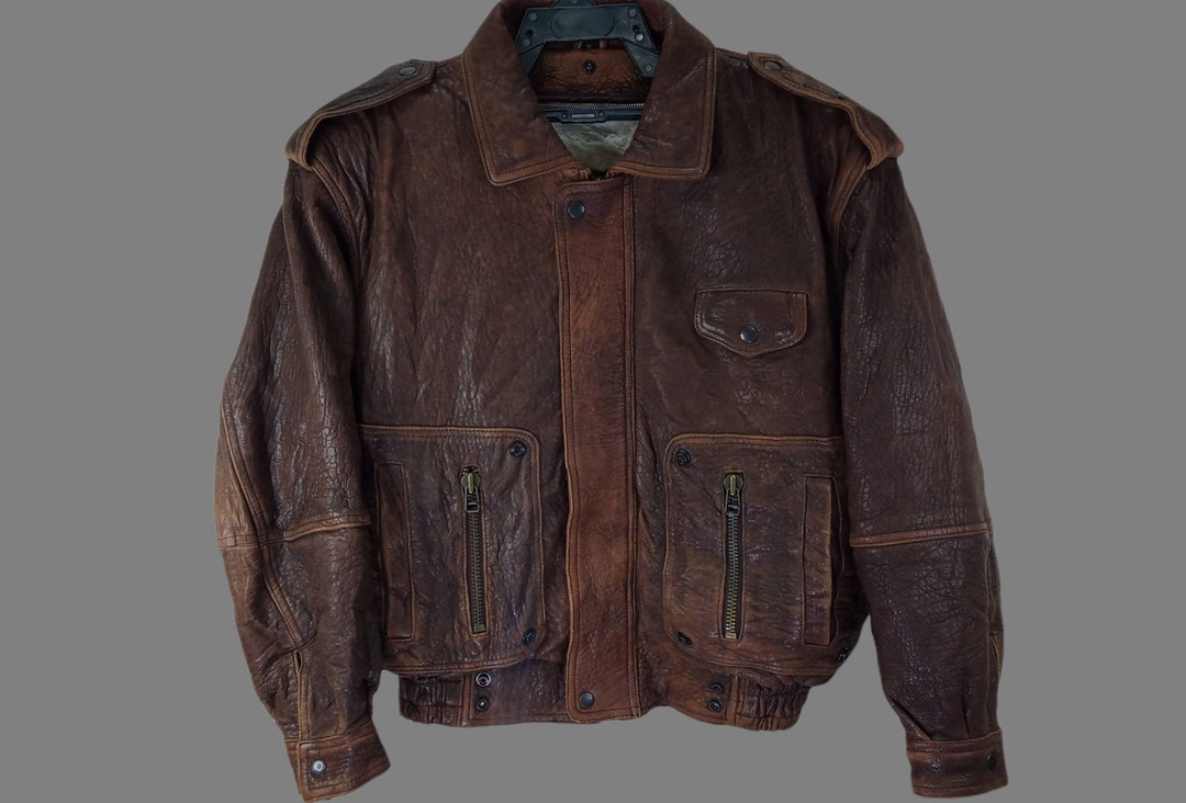 ✓VINTAGE Wind Armor Skull Leather Jacket