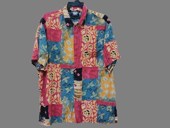 Vintage 90's Jams World Hawaii Pattern Party Shir… - image 1