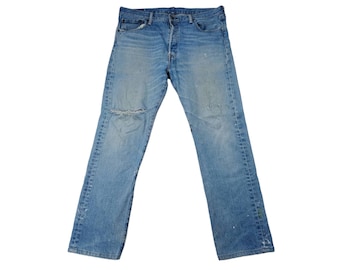 Tamaño 36x31 Vintage Levi's 501 Vaqueros desgastados azul claro lavados Levi's 1990 Faded Dirty Denim Stonewash Jeans W36