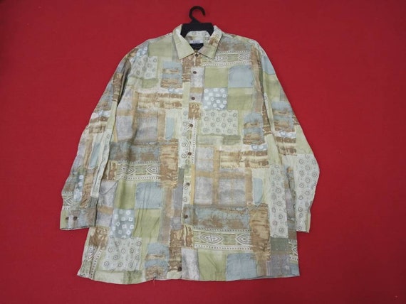 Vintage Baroque Abstract Pattern Shirt Large Desi… - image 3