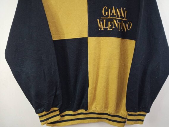 Vintage GIANNI VALENTINO Sweatshirt Large Gold Bl… - image 7