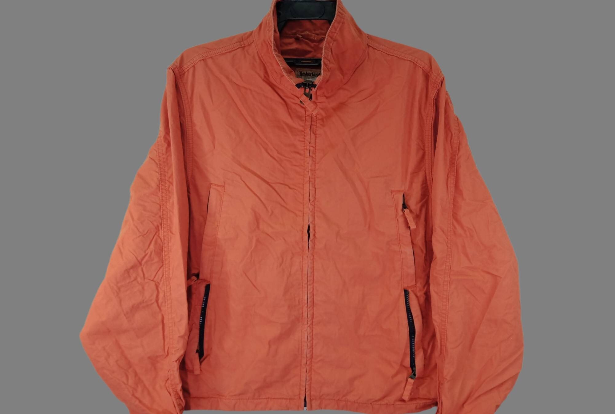 Vintage TIMBERLAND Orange Jacket Beige Harrington Zipper Cotton