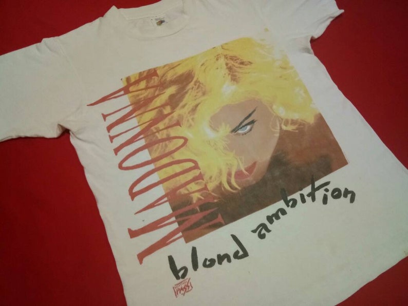 vintage madonna blond ambition singer 90s rap tee style medium mens t shirt