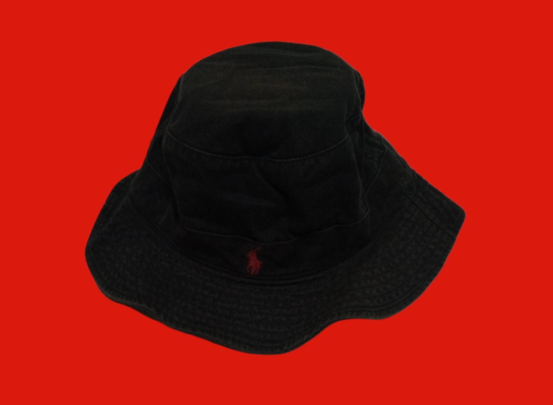 Ralph lauren bucket cheap hat black and red