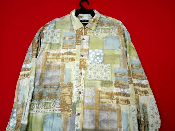 Vintage Baroque Abstract Pattern Shirt Large Desi… - image 6