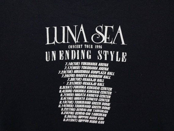 Vintage 90s LUNA SEA Japanese Rock Band Black Lar… - image 5