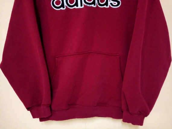 Vintage 90's Adidas Spell Out Embroided Maroon Me… - image 9