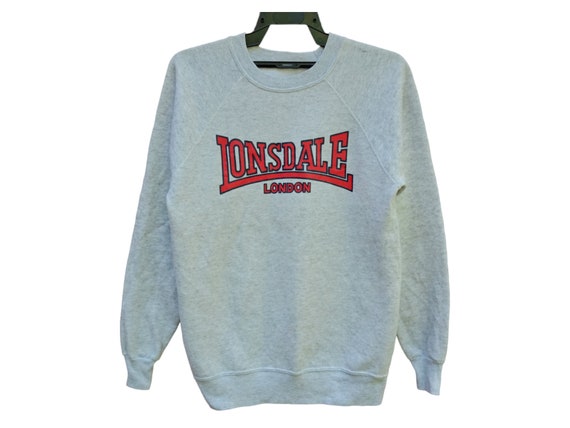 Vintage Lonsdale London Sweatshirt Gray Small Sweater Pullover Lonsdale  Crewneck Jumper Jacket Size S 