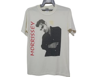 Vintage Y2k Morrissey English Singer Songwriter White Small T Shirt Genre Music Alternative Rock Indie Pop The Smith Shirt Size S