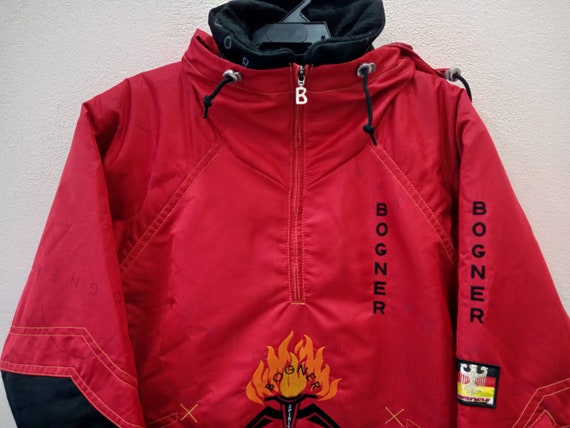 Vintage Bogner Ski Jacket Black Red Large Jacket Zipper Vintage Bogner Ski Jacket Black Red Large Jacket Zipper