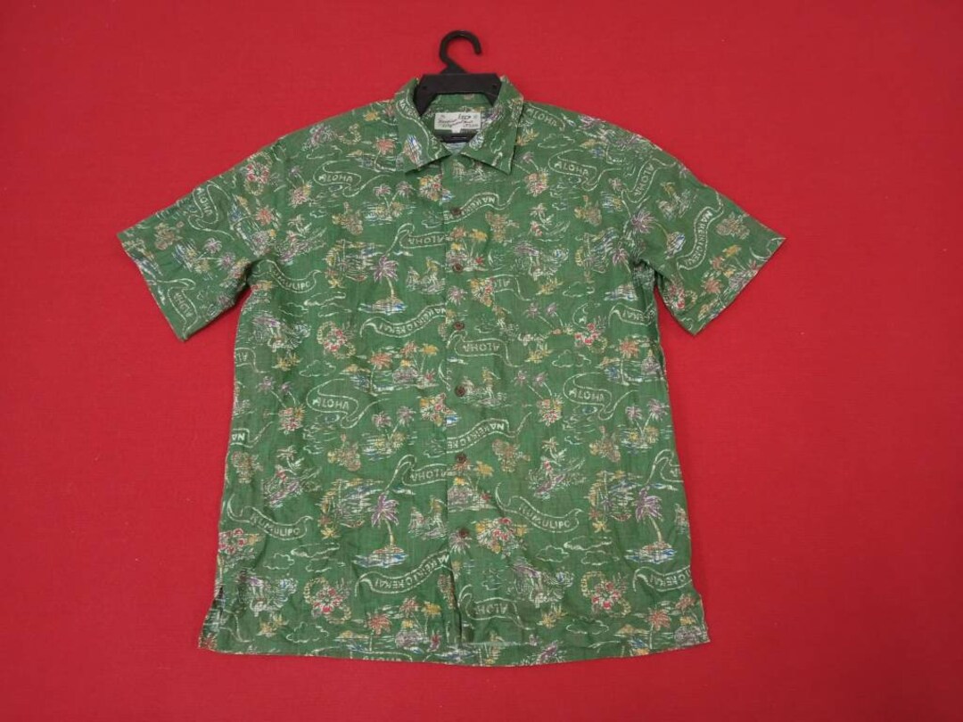 Vintage 90's Piko Hawaiian Aloha Tropical Shirt Large Green Leaves Floral Beach Surf Pattern Overprinted Buttondown Oxfords Size L - Etsy Vintage 90's Piko Hawaiian Aloha Tropical Shirt Large Green Leaves Floral Beach Surf Pattern Overprinted Buttondown Oxfords Size L - Etsy