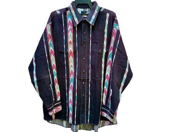 Vintage 90's Wrangler Navajo Pattern Party Shirt Xxlarge Printed