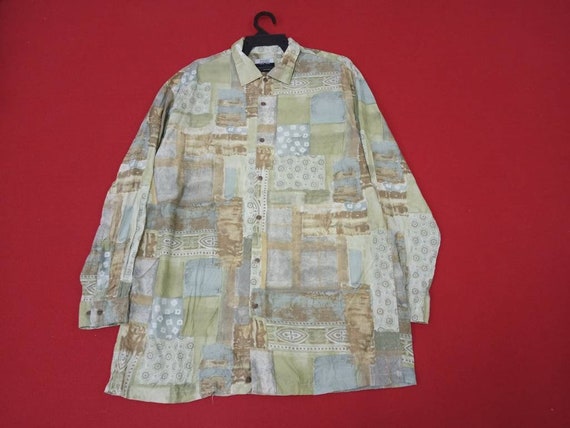 Vintage Baroque Abstract Pattern Shirt Large Desi… - image 1