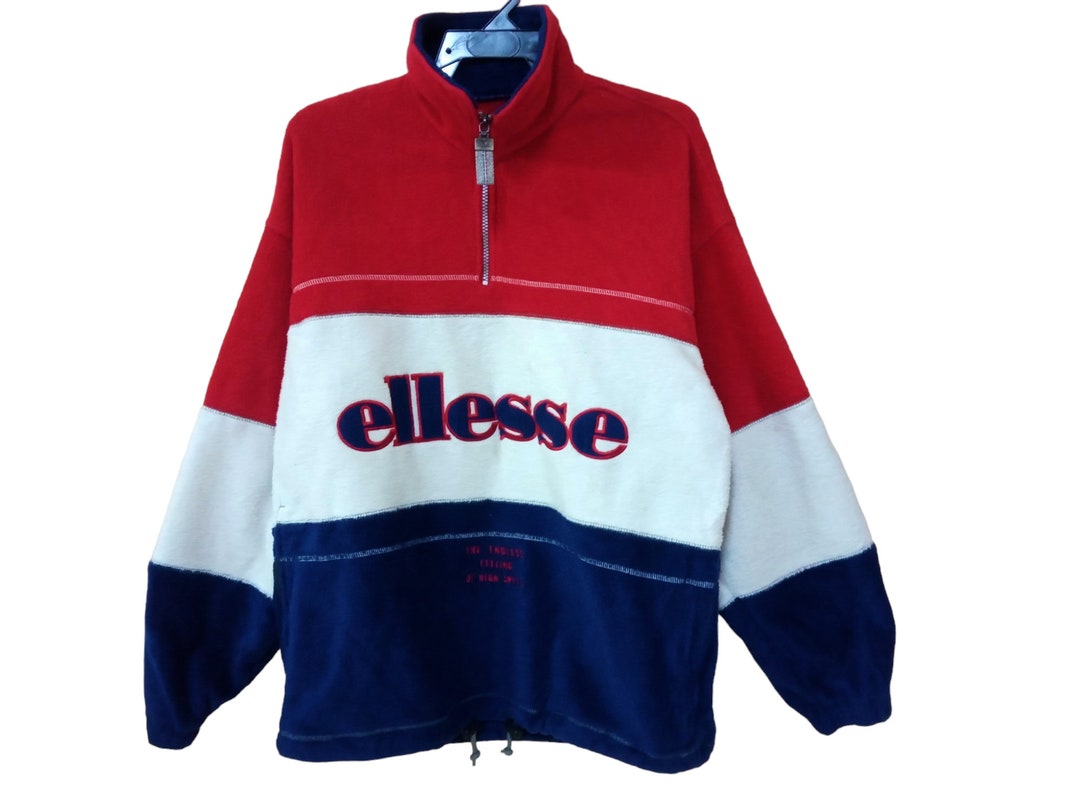 Vintage 90's Ellesse Fleece Multicolor Large Sweatshirt
