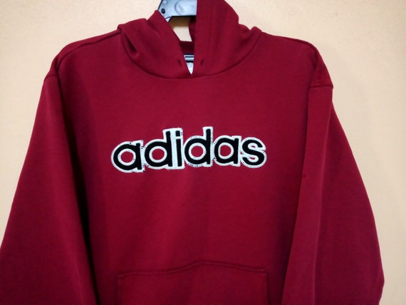 Vintage 90's Adidas Spell Out Embroided Maroon Me… - image 8