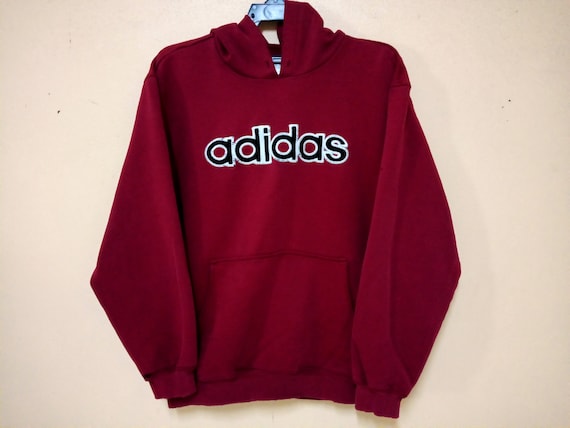 Vintage 90's Adidas Spell Out Embroided Maroon Me… - image 10