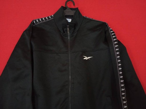 Reebok Sports Windbreaker Jacket Large Black Vint… - image 6