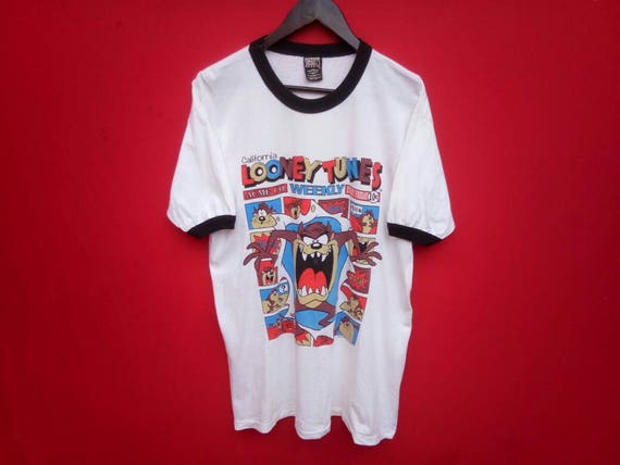 vintage looney tunes tazmania ringer large mens t