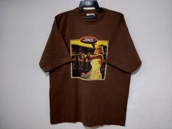 Vintage 90s Space British Indie Rock Band UK Tour Brown Xlarge T  