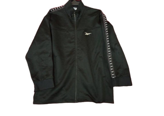 Reebok Sports Windbreaker Jacket Large Black Vint… - image 1