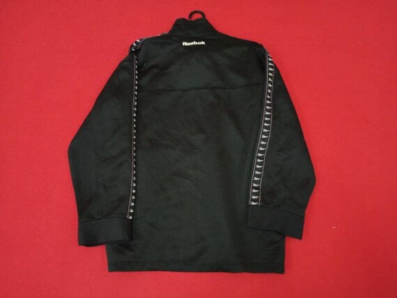 Reebok Sports Windbreaker Jacket Large Black Vint… - image 3