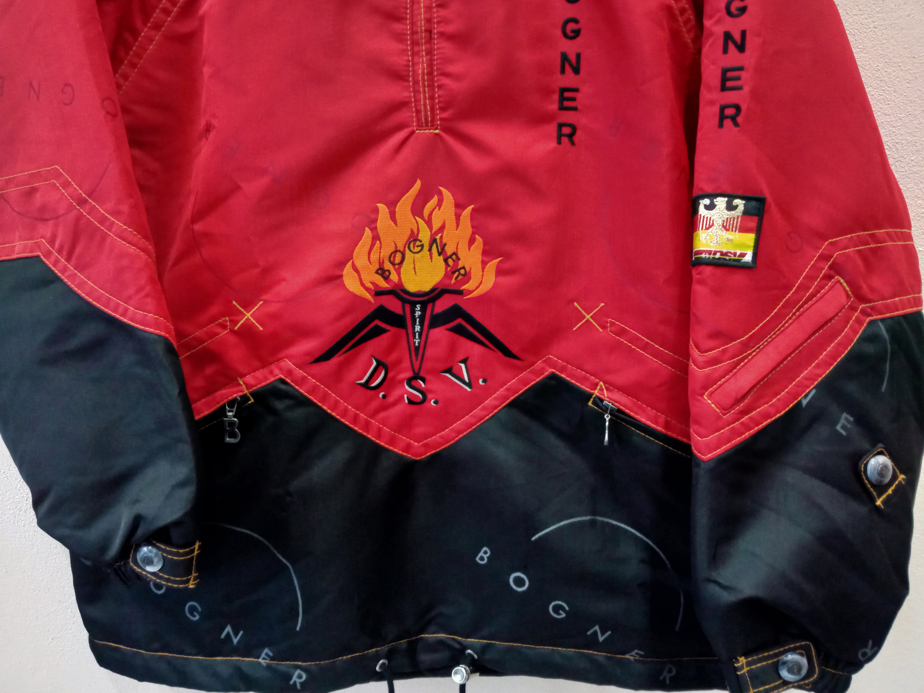 Vintage Bogner Ski Jacket Black Red Large Jacket Zipper Vintage Bogner Ski Jacket Black Red Large Jacket Zipper