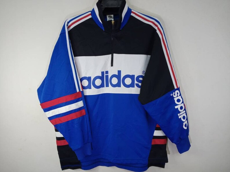 Vintage Adidas Trefoil Multicolor Jacket Large Adidas Three Stripes 90