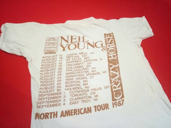 vintage Neil Young north american tour 1987 crazy… - image 4