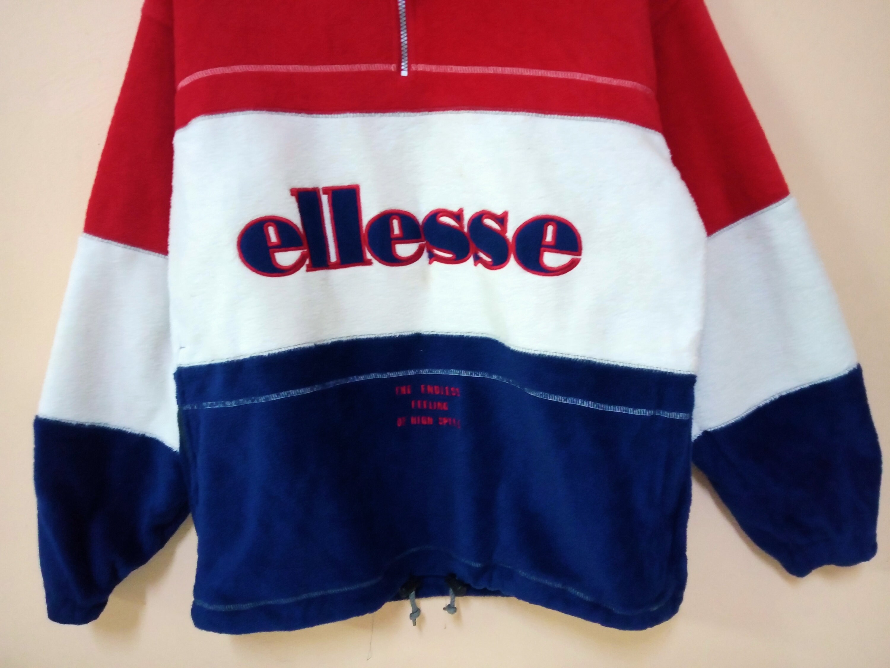 Vintage 90's Ellesse Fleece Multicolor Large Sweatshirt