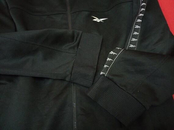 Reebok Sports Windbreaker Jacket Large Black Vint… - image 4