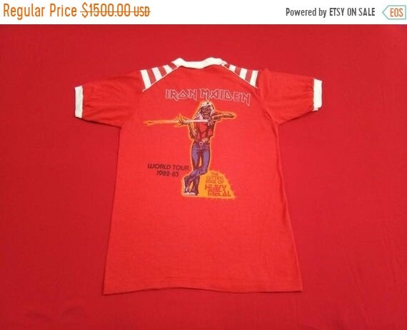 vintage Iron Maiden world tour 80s heavy metal mus