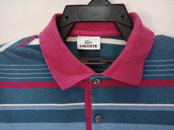 Vintage Chemise Lacoste Stripe Casual Mens Polos Shirt Vintage Chemise Lacoste Stripe Casual Mens Polos Shirt