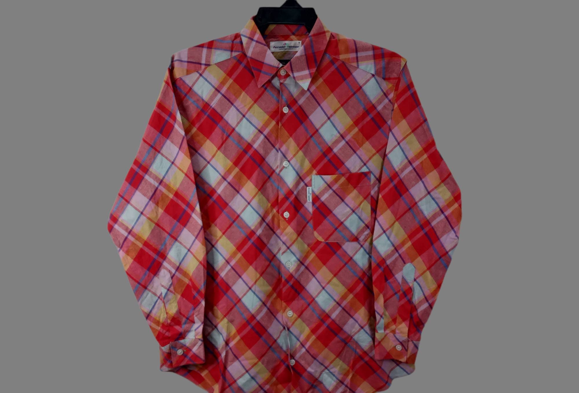 Vintage Plaid Checkered Arnold Palmer Mens Medium F Checkered