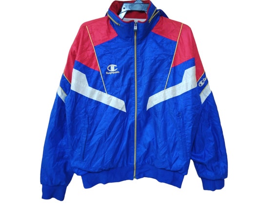Red and blue champion windbreaker deals