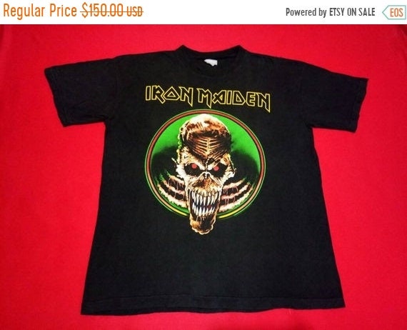 vintage iron maiden band heavy metal trash music 9