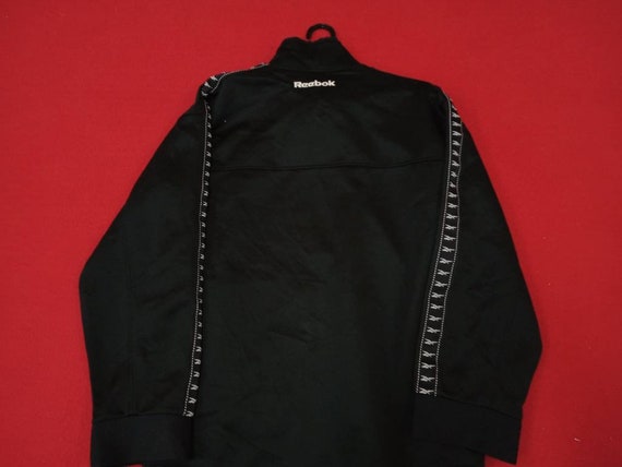 Reebok Sports Windbreaker Jacket Large Black Vint… - image 8