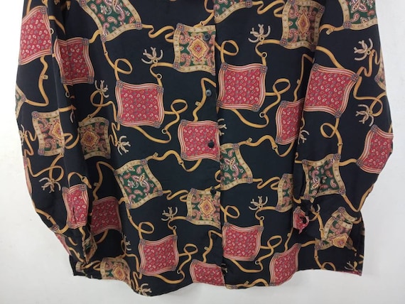 Vintage Designer Novelty Baroque Floral Blouse Sh… - image 6