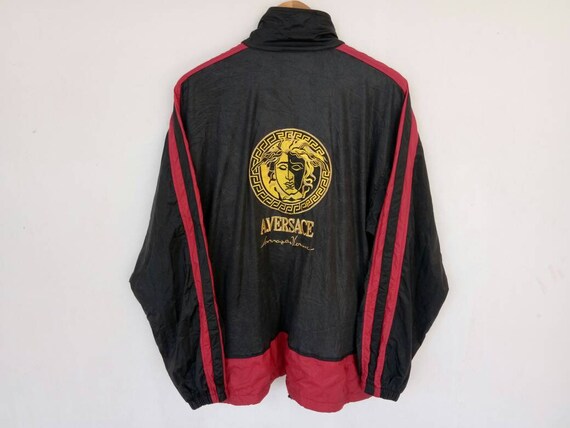 Vintage Versace Windbreaker Jacket Fully Zipper Big Logo Mens
