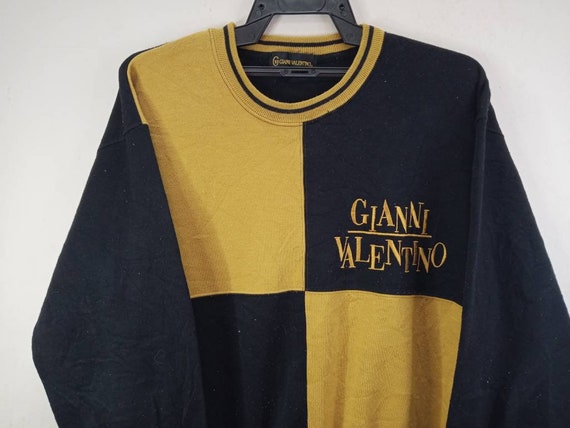 Vintage GIANNI VALENTINO Sweatshirt Large Gold Bl… - image 5