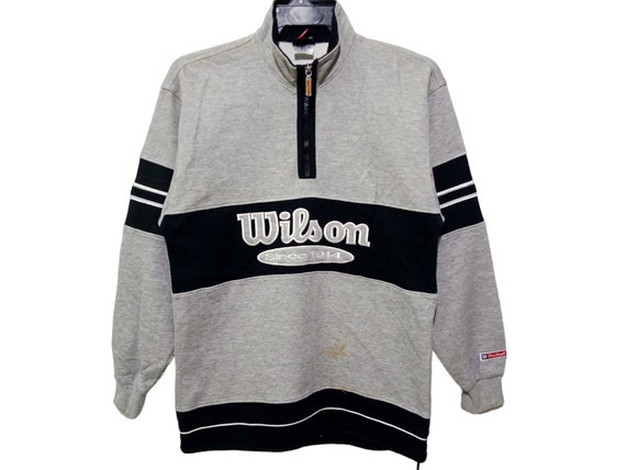 Vintage 90's Wilson Sweatshirt Small Grey Half zi… - image 1