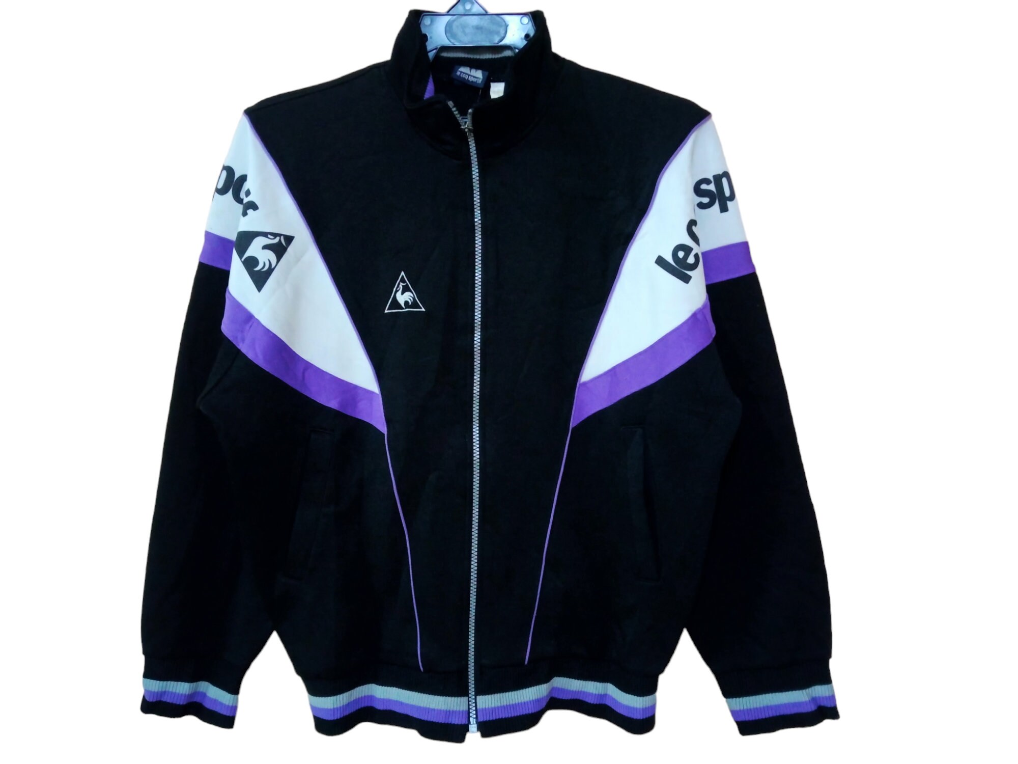 Vintage Le Coq Sportif Jacket Black Medium Sportwear Le Coq Sportif Fully Zipper Track Top Sweater Winbreaker Multicolor Size M