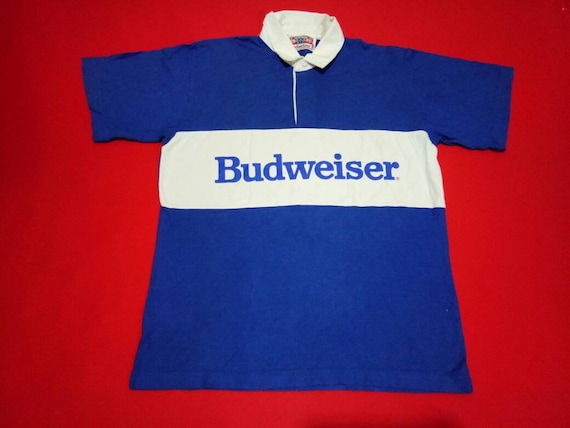 vintage Budweiser rugby polo large mens shirt