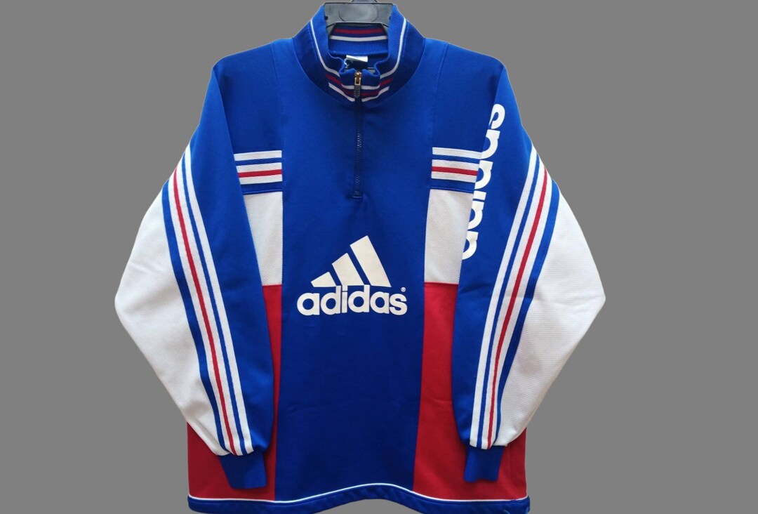 Vintage Adidas Trefoil Multicolor Jacket Large Adidas Three Stripes 90